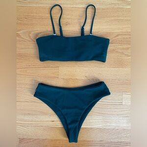 Zaful Dark Green Bikini Set With Removable Straps (Size S/US 4)